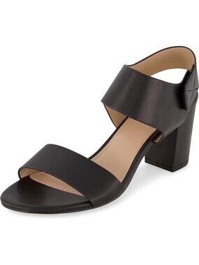 Women's Black Talent Cut Out Heel Sandal Block Heels Adjustable Back Strap